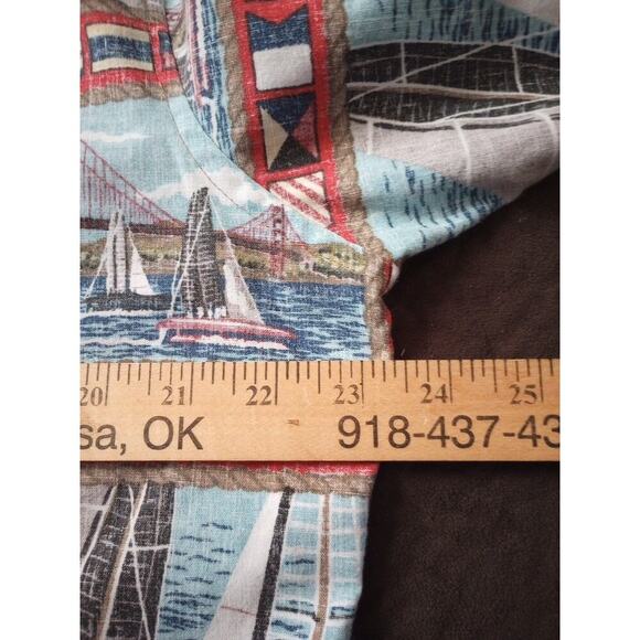 Reyn Spooner men's Hawaiian Shirt Vtg M Sailboat Button Up Short Sleeve Reverse - Picture 6 of 7